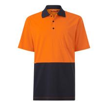 Load image into Gallery viewer, Hard Yakka Men&#39;s Core Short Sleeve Hi Vis Polo - Orange/Navy - Polos
