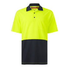 Load image into Gallery viewer, Hard Yakka Men's Core Short Sleeve Hi Vis Polo - Yellow/Navy - Polos
