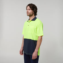 Load image into Gallery viewer, Hard Yakka Men's Core Short Sleeve Hi Vis Polo - Yellow/Navy - Polos
