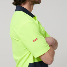 Load image into Gallery viewer, Hard Yakka Men's Core Short Sleeve Hi Vis Polo - Yellow/Navy - Polos
