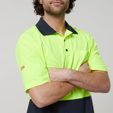 Load image into Gallery viewer, Hard Yakka Men's Core Short Sleeve Hi Vis Polo - Yellow/Navy - Polos
