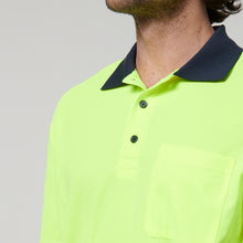 Load image into Gallery viewer, Hard Yakka Men's Core Short Sleeve Hi Vis Polo - Yellow/Navy - Polos
