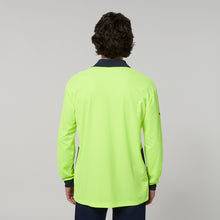 Load image into Gallery viewer, Hard Yakka Men&#39;s Core Long Sleeve Hi Vis Polo - Yellow/Navy - Polos
