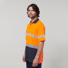 Load image into Gallery viewer, Hard Yakka Men's Core Short Sleeve Hi Vis Taped Polo - Orange/Navy - Polos
