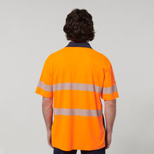 Load image into Gallery viewer, Hard Yakka Men's Core Short Sleeve Hi Vis Taped Polo - Orange/Navy - Polos
