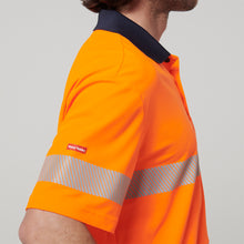 Load image into Gallery viewer, Hard Yakka Men's Core Short Sleeve Hi Vis Taped Polo - Orange/Navy - Polos
