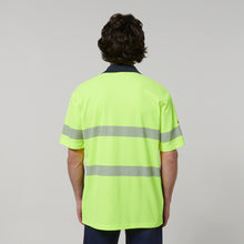 Load image into Gallery viewer, Hard Yakka Men&#39;s Core Short Sleeve Hi Vis Taped Polo - Yellow/Navy - Polos
