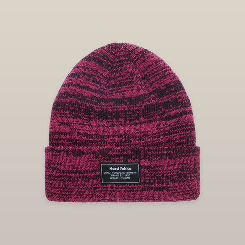 Hard Yakka Unisex Tone Twist Marle Beanie - Pink/Black Marle - Beanie