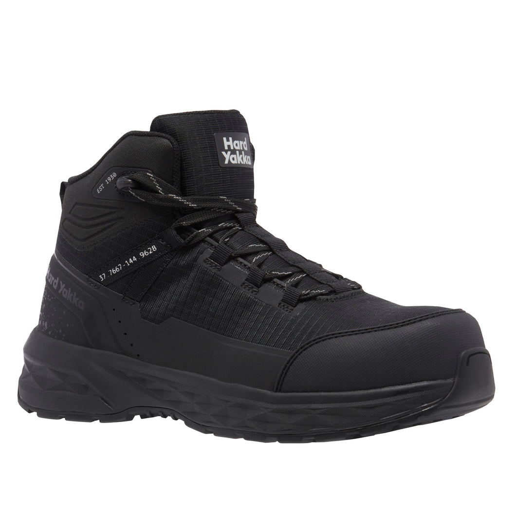 Hard Yakka Men's X Range Mid Safety Boot - Black - Safety