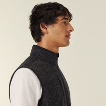 Load image into Gallery viewer, NNT Men's Textured Fleece Zip Front Vest - Charcoal
