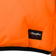 Load image into Gallery viewer, KingGee Men's Originals Hi Vis Biomotion Water Repellent Puffer - Orange
