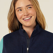 Load image into Gallery viewer, NNT Women's Textured Fleece Zip Front Vest - Navy
