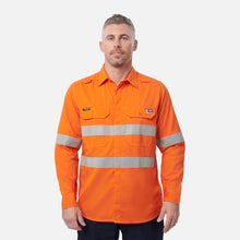 Load image into Gallery viewer, KingGee Men's Shieldtec Lenzing Flame Resistant Hi-Vis Ls Shirt Taped - Orange
