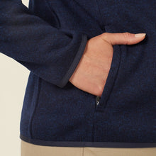 Load image into Gallery viewer, NNT Women's Textured Fleece Zip Front Jacket - Navy
