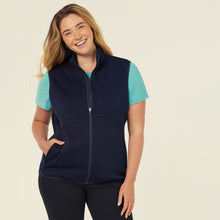 Load image into Gallery viewer, NNT Women's Textured Fleece Zip Front Vest - Navy
