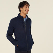 Load image into Gallery viewer, NNT Men's Textured Fleece Zip Front Jacket - Navy
