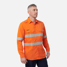 Load image into Gallery viewer, KingGee Men's Shieldtec Lenzing Flame Resistant Hi-Vis Ls Shirt Taped - Orange
