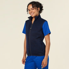 Load image into Gallery viewer, NNT Women's Textured Fleece Zip Front Vest - Navy
