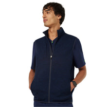 Load image into Gallery viewer, NNT Men's Textured Fleece Zip Front Vest - Navy
