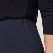 Load image into Gallery viewer, NNT Women&#39;s Crepe Stretch Midi A-Line Skirt - Navy - Skirts/Dresses
