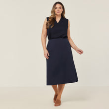 Load image into Gallery viewer, NNT Women&#39;s Crepe Stretch Midi A-Line Skirt - Navy - Skirts/Dresses
