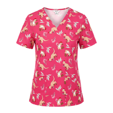 Load image into Gallery viewer, NNT Women's Native Xmas Print Scrub Top - Pink
