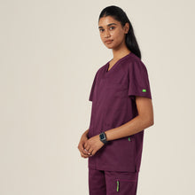 Load image into Gallery viewer, NNT Unisex Next-Gen Antibacterial Active Carl Scrub Top - Blackberry - Scrubs
