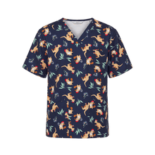 Load image into Gallery viewer, NNT Unisex Native Xmas Print Scrub Top - Navy
