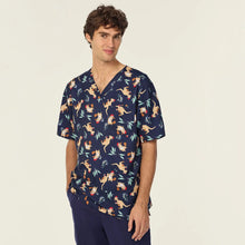 Load image into Gallery viewer, NNT Unisex Native Xmas Print Scrub Top - Navy
