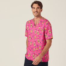 Load image into Gallery viewer, NNT Unisex Xmas Print Scrub Top - HOT PINK - 
