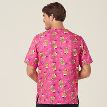 Load image into Gallery viewer, NNT Unisex Xmas Print Scrub Top - HOT PINK - 
