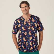 Load image into Gallery viewer, NNT Unisex Xmas Print Scrub Top - MIDNIGHT SURFER - 
