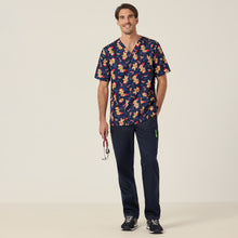 Load image into Gallery viewer, NNT Unisex Xmas Print Scrub Top - MIDNIGHT SURFER - 
