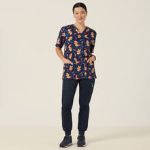 Load image into Gallery viewer, NNT Unisex Xmas Print Scrub Top - MIDNIGHT SURFER - 
