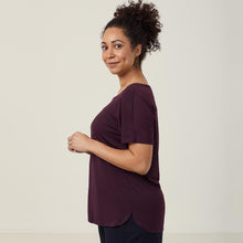 Load image into Gallery viewer, NNT Women's Matt Jersey Boat Neck Top - Blackberry

