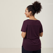 Load image into Gallery viewer, NNT Women's Matt Jersey Boat Neck Top - Blackberry
