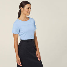 Load image into Gallery viewer, NNT Women's Matt Jersey Boat Neck Top - Light Blue
