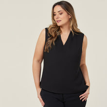 Load image into Gallery viewer, NNT Women&#39;s Satin Back Crepe Sleeveless Blouse - Black - Shirts
