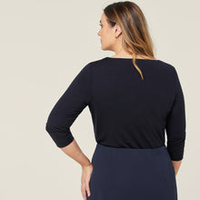 Load image into Gallery viewer, NNT Women&#39;s Matt Jersey Boat Neck 3/4 Sleeve Top - Dark Navy - Shirts
