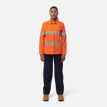 Load image into Gallery viewer, KingGee Women's Shieldtec Lenzing Flame Resistant Hi-Vis Long Sleeve Shirt Taped - Orange
