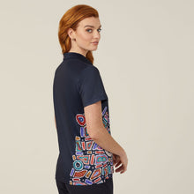 Load image into Gallery viewer, NNT Women's Water Dreaming Polo - Navy Print Sublimated
