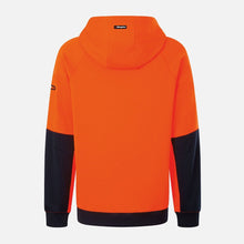 Load image into Gallery viewer, KingGee Men's Originals Hi Vis Water Repellent Hoodie - Orange/Navy

