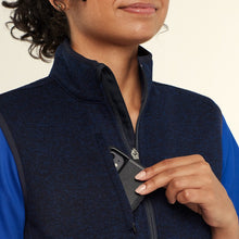 Load image into Gallery viewer, NNT Women's Textured Fleece Zip Front Vest - Navy
