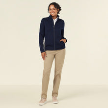 Load image into Gallery viewer, NNT Women's Textured Fleece Zip Front Jacket - Navy
