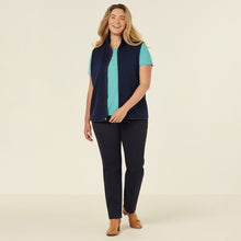 Load image into Gallery viewer, NNT Women's Textured Fleece Zip Front Vest - Navy
