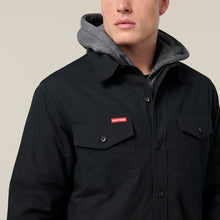 Load image into Gallery viewer, Hard Yakka Men&#39;s Heritage Quilted Hooded Shacket - Black
