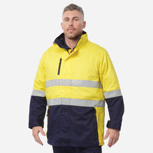 Load image into Gallery viewer, KingGee Men's Reflective 3 in 1 Cotton Jacket - Yellow/Navy
