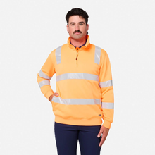 Load image into Gallery viewer, KingGee Men's Originals Hi Vis Vic Rail 1/4 Zip Taped Pullover - Orange
