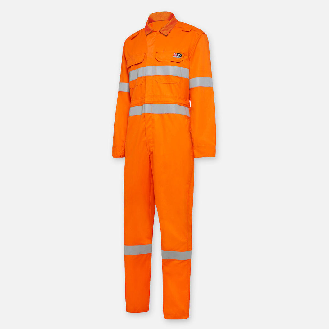 KingGee Men's Shieldtec Flame Resistant Lightweight Hi Vis Coverall with Flame Resistant Tape - Safety Orange - Overalls