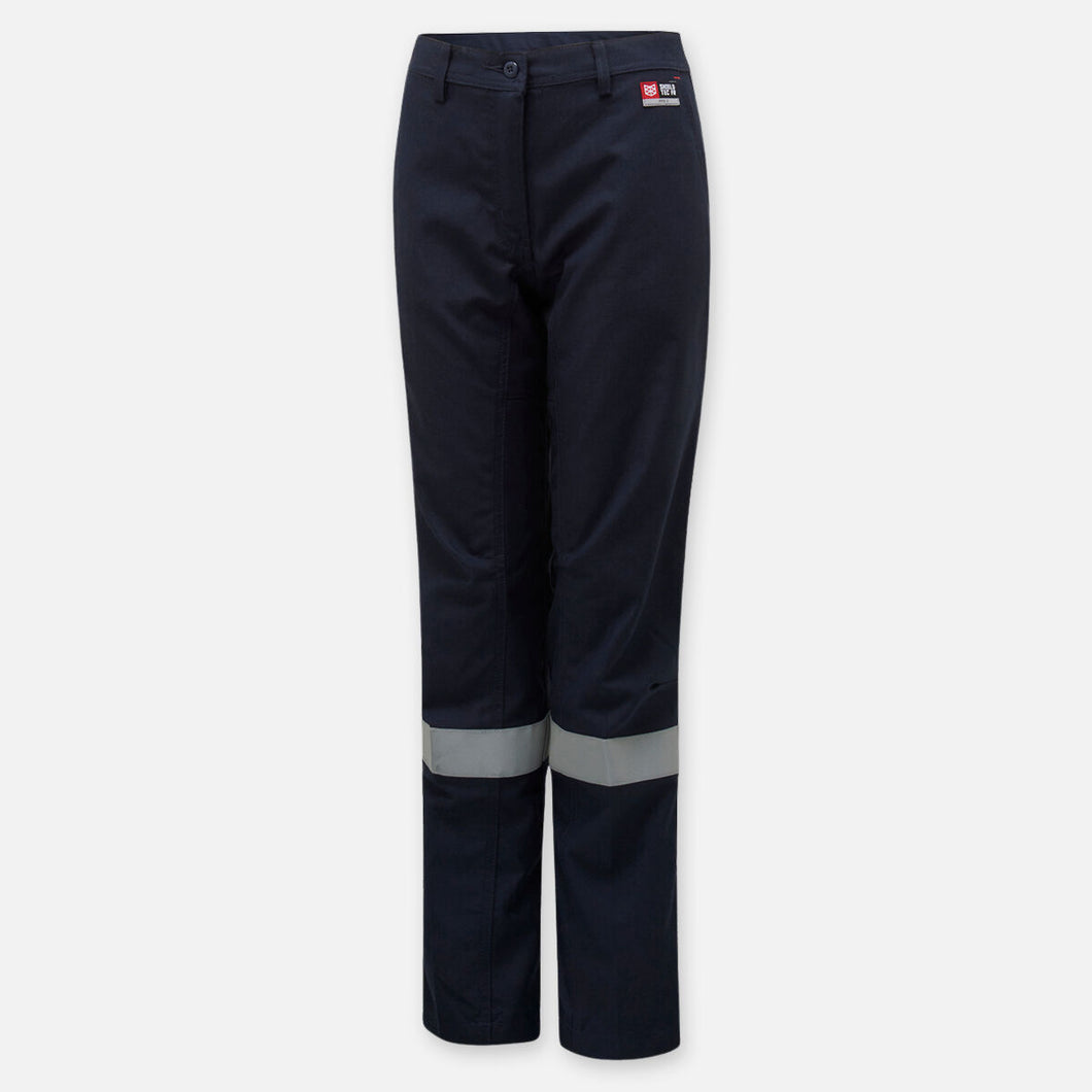 KingGee Women's Shieldtec Fire Resistant Flat Front Cargo Pants with FR Tape - Navy - Pants